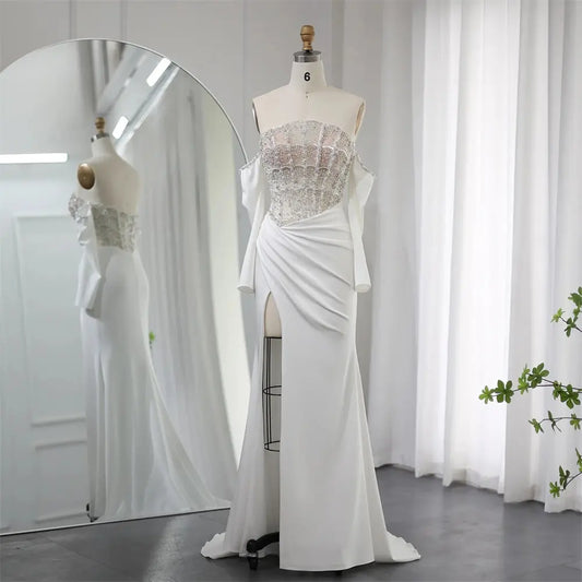 custom made wedding or evening dress high quality  white 