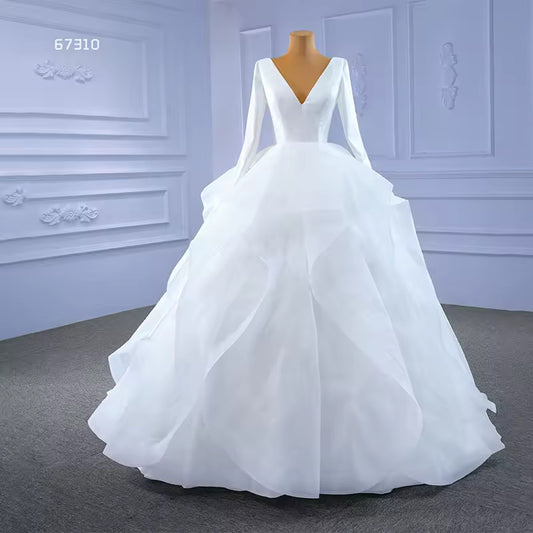 custom made satin luxury wedding dress