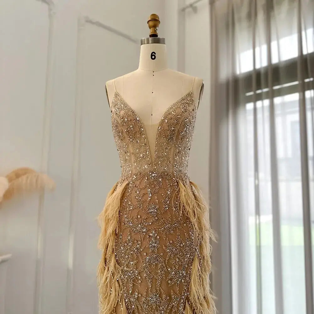 custom made wedding or evening dress high quality  gold